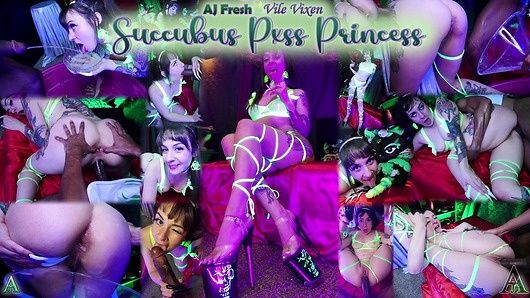 Vile Vixen in Succubus Piss Princess Party w AJ Fresh
