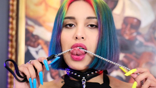 Roxy Lips in Rainbow Teen Bitch Roxy Lips Vs Tough Daddy Nick Rock ! Deep anal balls, slaps, licking male ass, hard NRX074