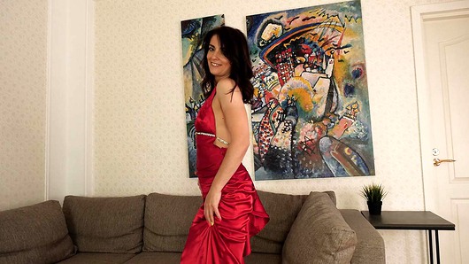 Mary Matte in Red Dress Strip
