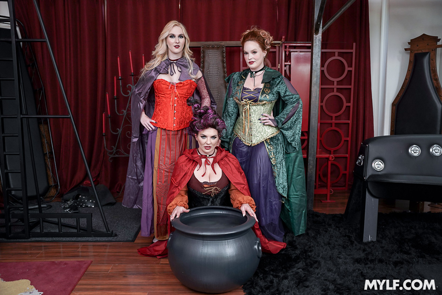 Emmy Demure shares cock on Halloween with witches Audrey Madison and Summer Hart