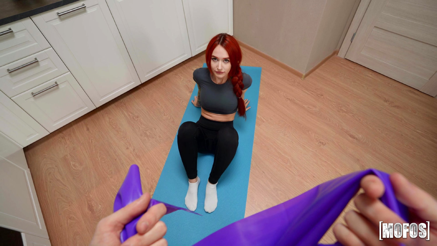 Purple Bitch gets asspounded after her fitness workout