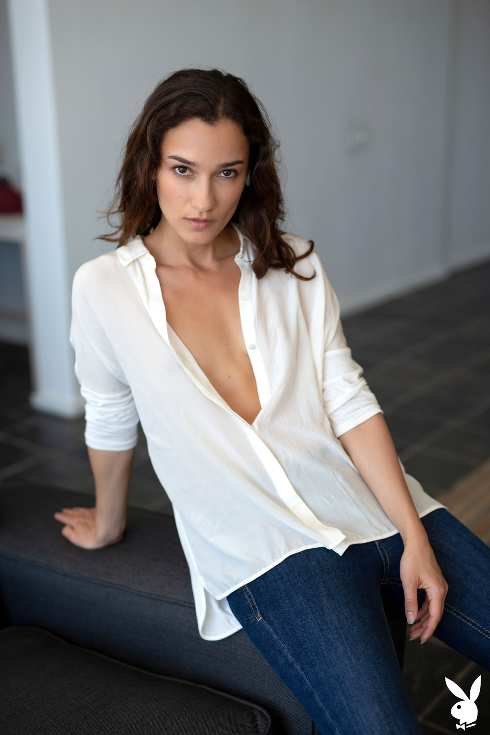 Sofi Ka slipping out of her casual jeans and white blouse