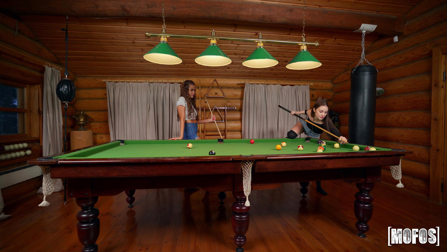 SolaZola and Luxury Girl pleasuring pussies on top of the pool table