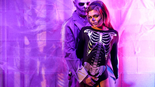 Zombie Halloween starring Destiny Cruz and Stirling Cooper.