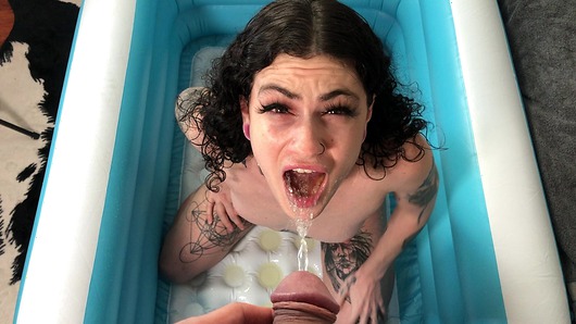 Lydia Black in POV Gurgling Piss and Sucking Cock!