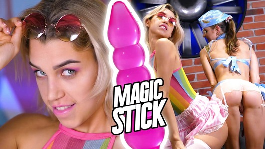 Gina Gerson in Gina Gerson and Elena Vedem's young lesbo anal play and orgasm from a glass magic stick JMC007